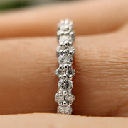 Elegant Moissanite Wedding Bands for Women - Alternating Round Moissanite Full Eternity Beauty - Perfect Stackable Rings, Bridal Matching Band, or Promise Ring - Gelson World - Premium Silver and Gold Jewelry for USA Shoppers