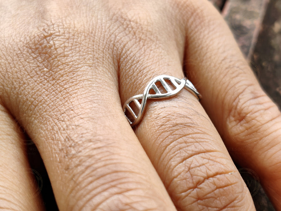 DNA Chemistry Molecule Rings Double Helix Ring Minimalist Ring, 14k Gold Ring, Stacking Rings, Minimalist Ring For Women, Open ring Design