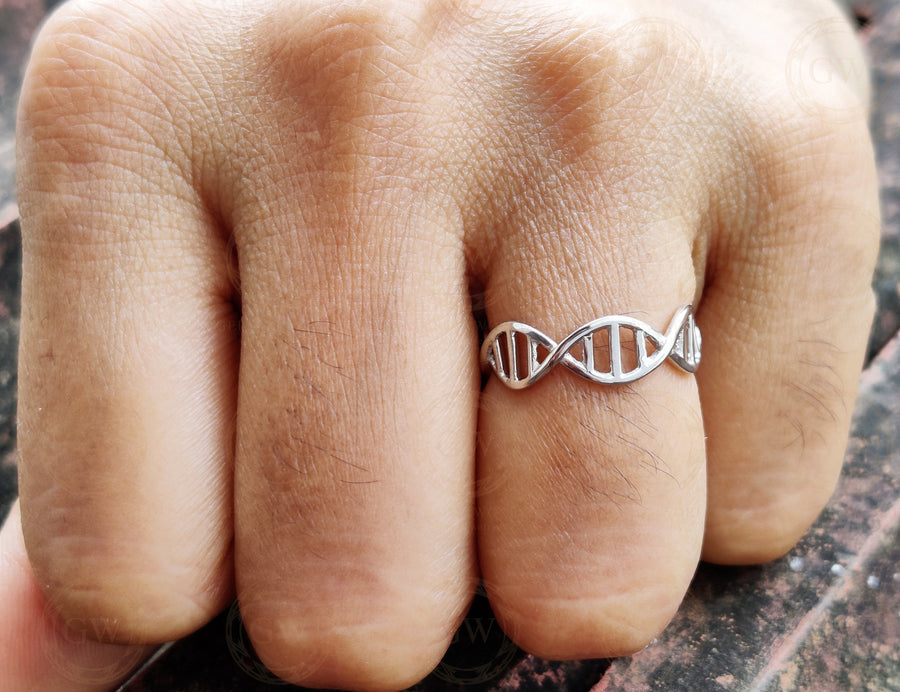 DNA Chemistry Molecule Rings Double Helix Ring Minimalist Ring, 14k Gold Ring, Stacking Rings, Minimalist Ring For Women, Open ring Design