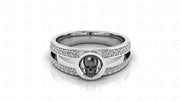 Women Black Skull Engagement Ring, Sterling Silver, Men Made Diamond, Split Shank Gothic Diamond Wedding Ring, Gift For Her