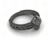 Unique Black Skull Vintage Engagement Ring, Gothic Wedding Ring, 925 Sterling silver, Women Skull ring