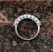 2.25 Ct 4 mm Wide Round Moissanite Diamond Women Stacking Wedding Band, Half Eternity Ring, Anniversary Ring, Matching Band