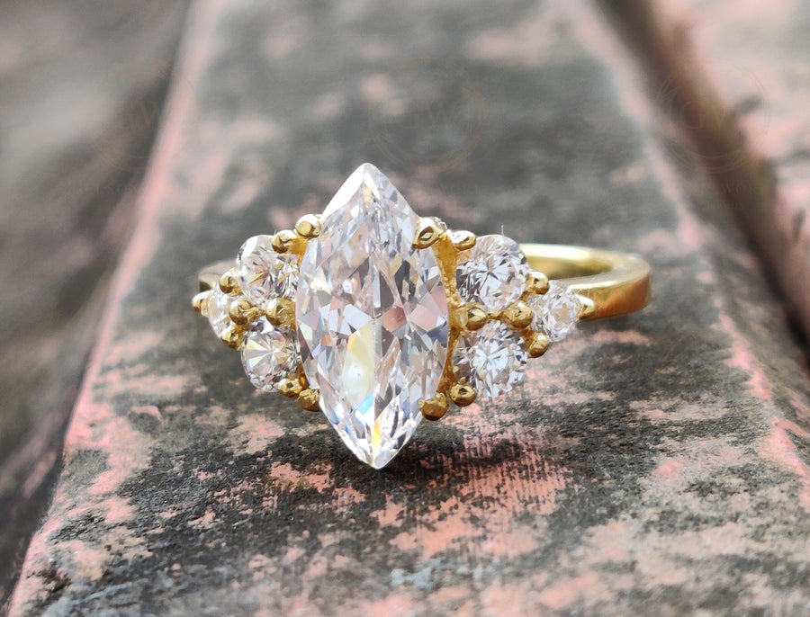 2 Ct 14K Gold Marquise Moissanite Engagement Ring, Wedding Ring for women, Anniversary Gift for Her