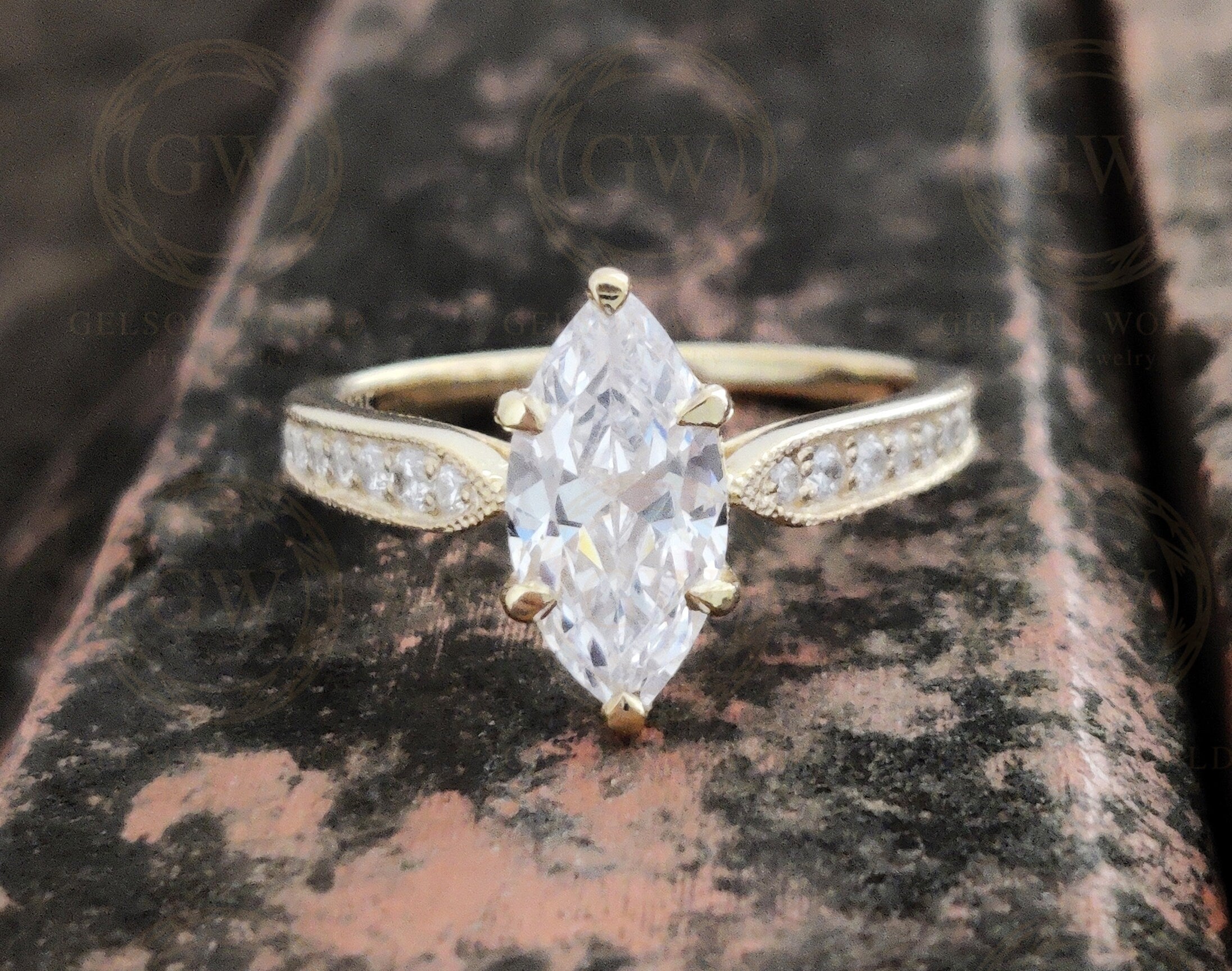 1.75 Ct Marquise Cathedral style Vintage Engagement Ring, Art deco Antique ring, Estate Jewelry, 925 sterling silver, Women wedding ring