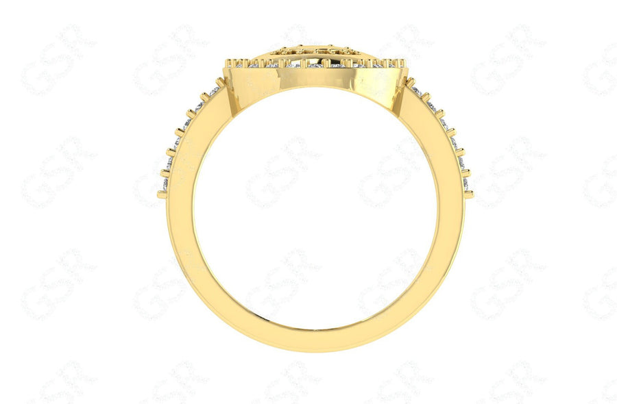 Express Your Joy: Silver and Gold Smiley Face Moissanite Ring, a Playful Stacking Ring for a Unique and Fun Look