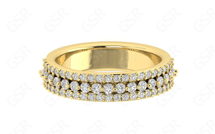 Radiant Love: Moissanite Anniversary Ring in Silver and Gold, a Half Eternity Band with Round Brilliant Cut Moissanite Stones, Perfect for Stacking