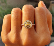 Express Your Joy: Silver and Gold Smiley Face Moissanite Ring, a Playful Stacking Ring for a Unique and Fun Look