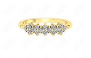 Cluster Stackable Moissanite Ring - Dainty Anniversary Band in Silver and Gold