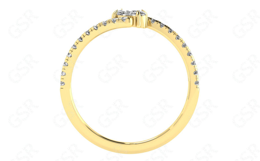 Timeless Elegance: Oval Moissanite Ring in Silver and Gold – The Perfect Cross Over Stacking Ring for a Minimalist and Dainty Women's Engagement Ring