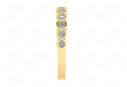 Timeless Brilliance: 2mm Round Bezel Moissanite Wedding Band in Silver and Gold - A Stunning Half Eternity Stacking Ring