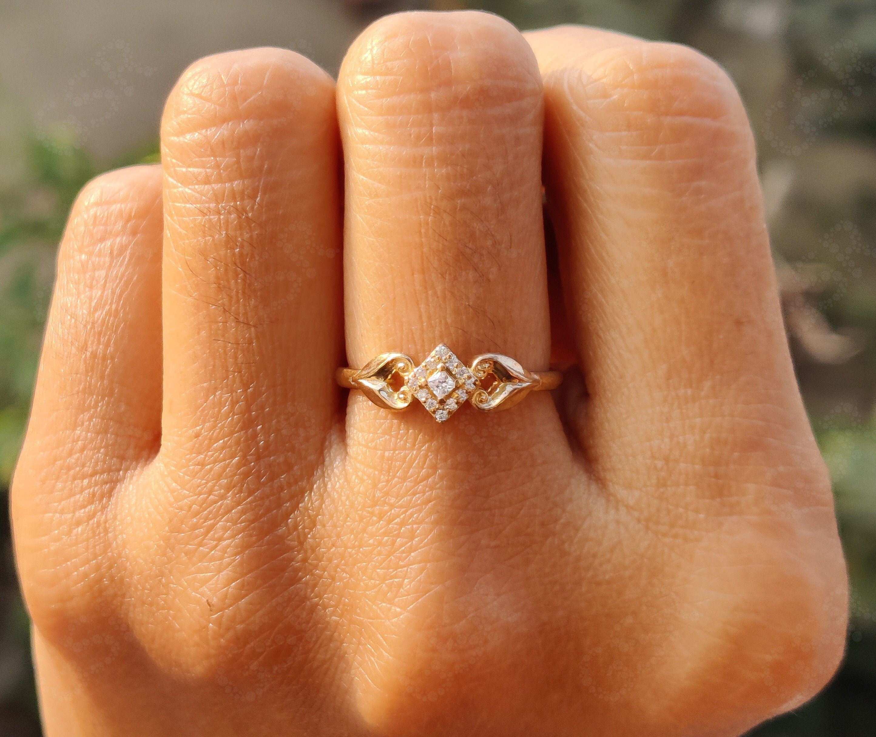 Timeless Charm: Vintage Art Deco Moissanite Stackable Ring in Silver and Solid Gold - A Dainty Minimalist Promise for Women