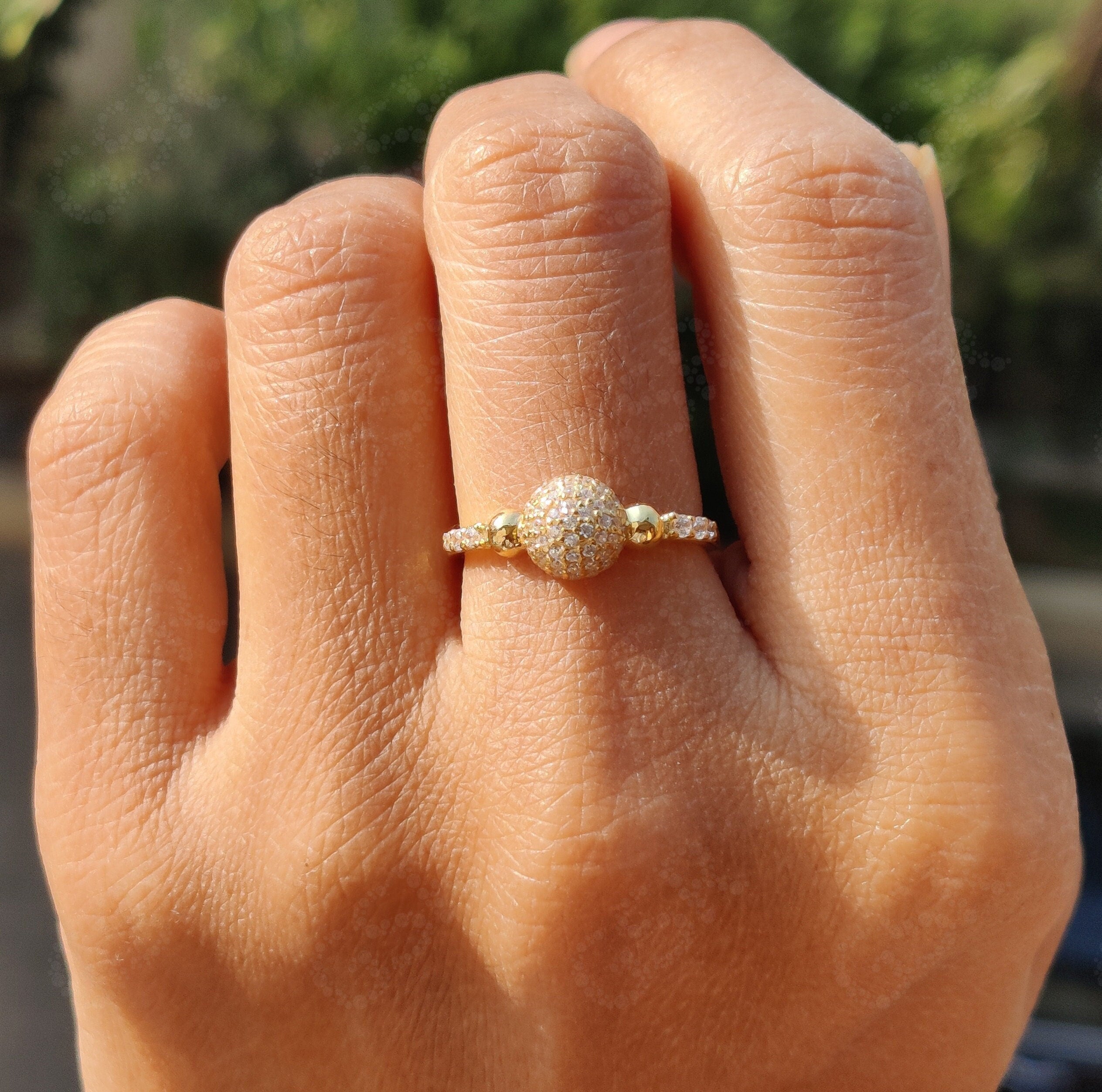 Cluster Moissanite Ring: A Beautiful Silver and Gold Stackable Ring for Anniversary, Modern Jewelry with Dainty Minimalist Charm – Perfect for Women