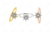 Radiant Sunburst Moissanite Ring in 14k Gold - Nature-Inspired Women's Wedding Band, Promise, and Anniversary Ring