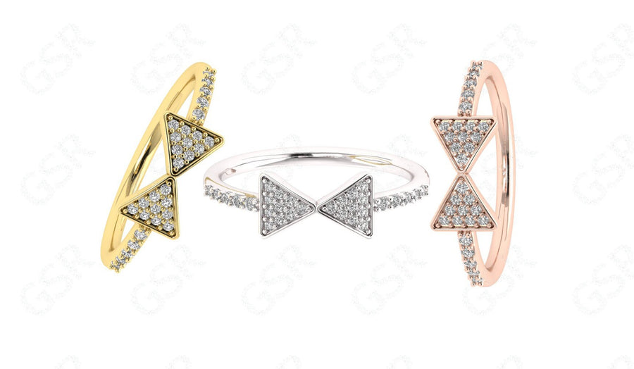 Elevate Your Style with a Gold Arrow Ring: A Silver and Solid Gold Moissanite Stackable Ring, a Geometric and Dainty Minimalist Promise Ring for Women