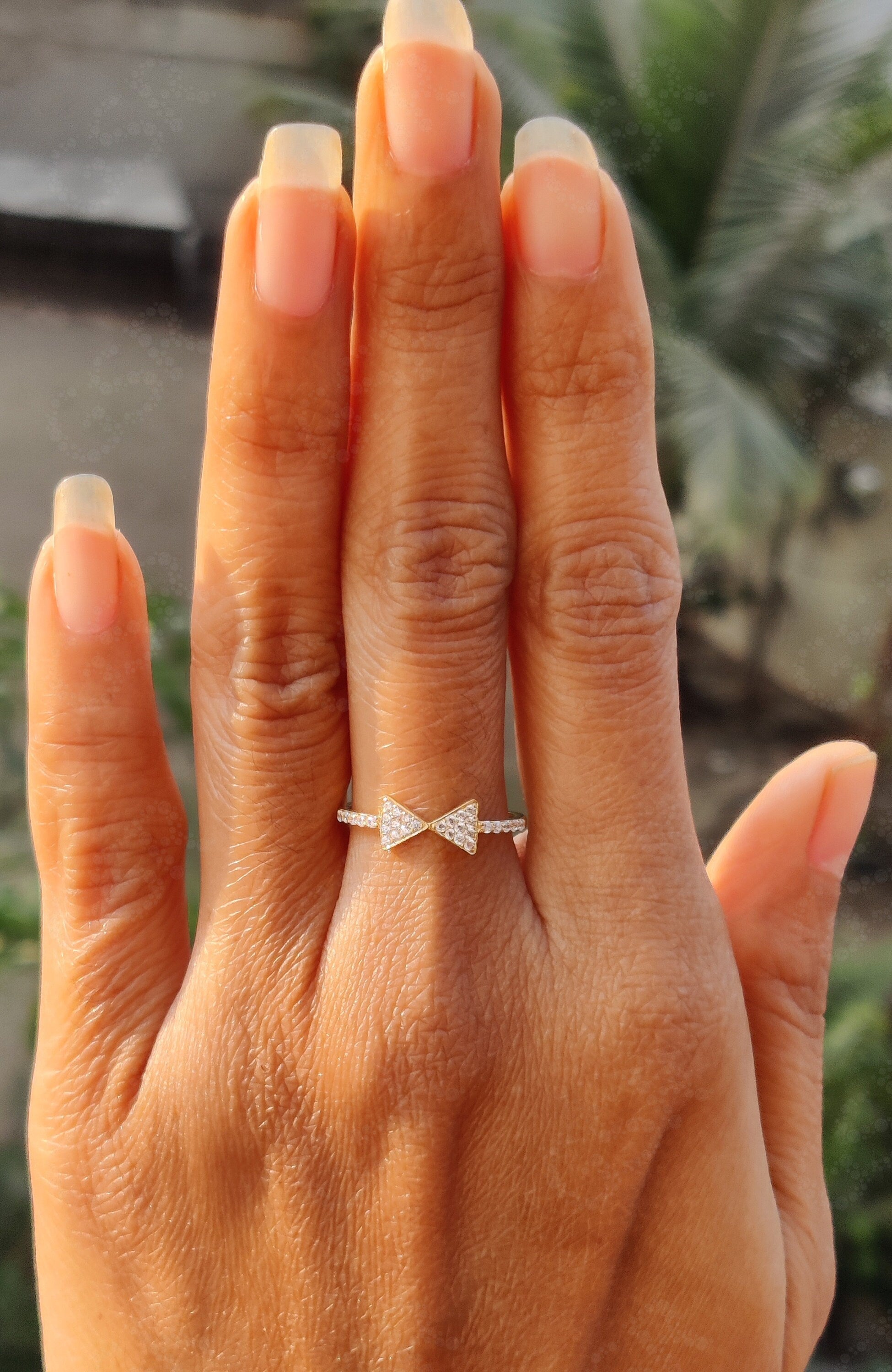 Elevate Your Style with a Gold Arrow Ring: A Silver and Solid Gold Moissanite Stackable Ring, a Geometric and Dainty Minimalist Promise Ring for Women