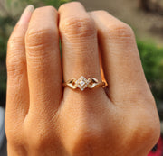 Timeless Charm: Vintage Art Deco Moissanite Stackable Ring in Silver and Solid Gold - A Dainty Minimalist Promise for Women