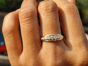 Elegant Brilliance: Graduated Round Moissanite Anniversary Ring in Silver and Gold