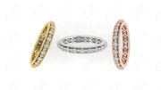 Eternal Twists: Vintage Silver and Gold Moissanite Cable Band Ring Set