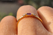 Birthstone Beauty: Stackable Silver and Gold Amethyst Rings for a Minimalist Elegance