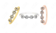 Elegant Stacking Ring - Marquise & Round Moissanite Band