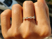 Elegant Stacking Ring - Marquise & Round Moissanite Band