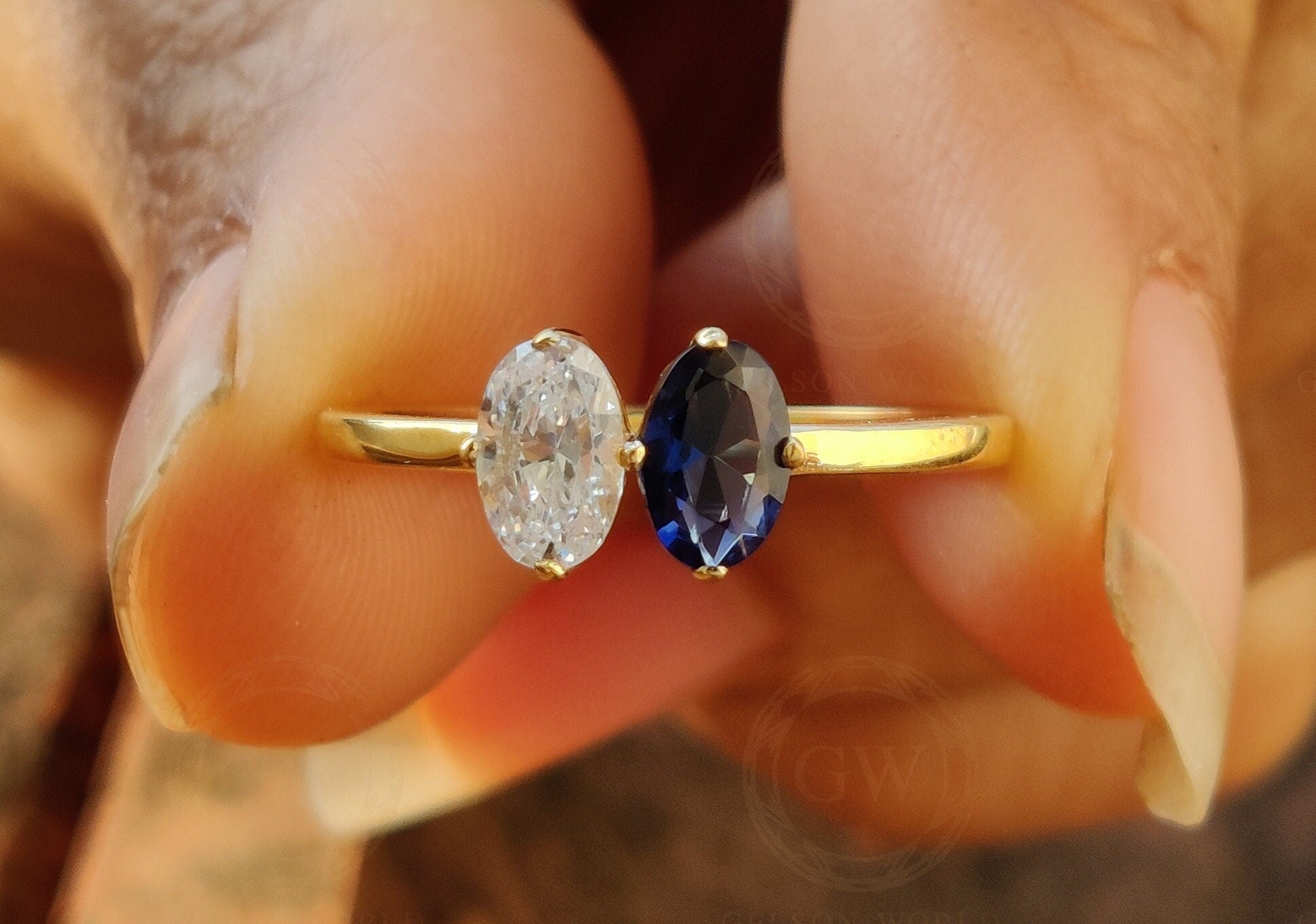 Toi Et Moi Ring / Personalized Birthstone Ring / Family Rings For Women / Initial Birthstone Ring / custom gemstone ring / Gift For Mom