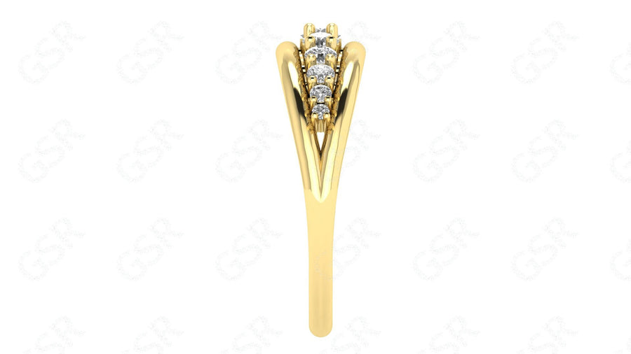 Elegant Brilliance: Graduated Round Moissanite Anniversary Ring in Silver and Gold