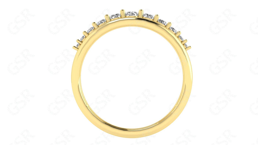 Elegant Brilliance: Graduated Round Moissanite Anniversary Ring in Silver and Gold