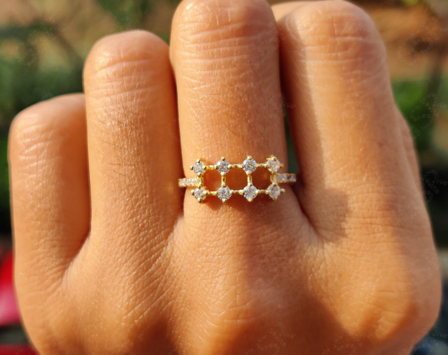 Elegant Unique Dainty Gold Minimal Ring - Silver and Gold Stackable Beauty - Moissanite Stacking Ring, a Perfect Anniversary Gift and Promise Minimalist Ring