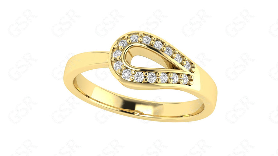 Elegant Dainty Gold Ring - Moissanite Stackable Anniversary Jewelry