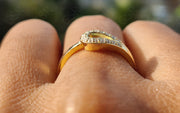 Elegant Dainty Gold Ring - Moissanite Stackable Anniversary Jewelry