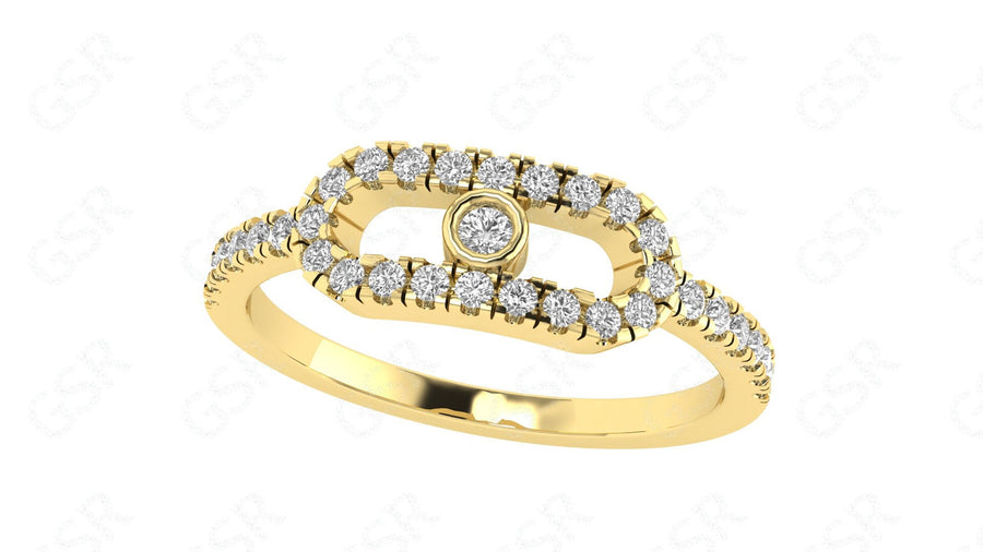 Modern Minimalist Moissanite Ring - Silver and Gold Stackable Promise Ring