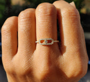 Modern Minimalist Moissanite Ring - Silver and Gold Stackable Promise Ring