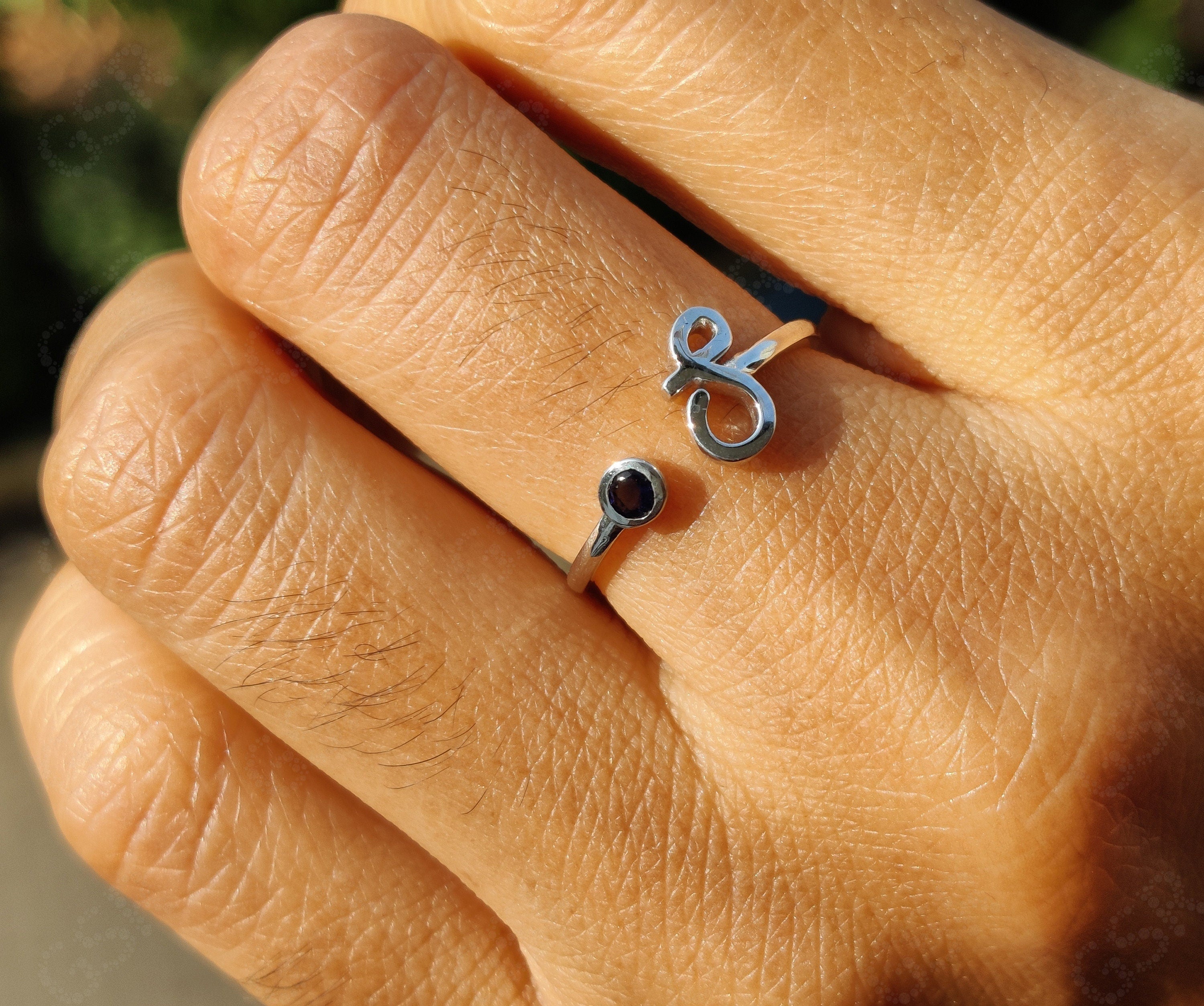 Cherished Connections: Personalized Initial Birthstone Ring in Silver and Gold - The Perfect Birthday Gift for Mom, Featuring an Open Design Symbolizing Mother and Child Bond