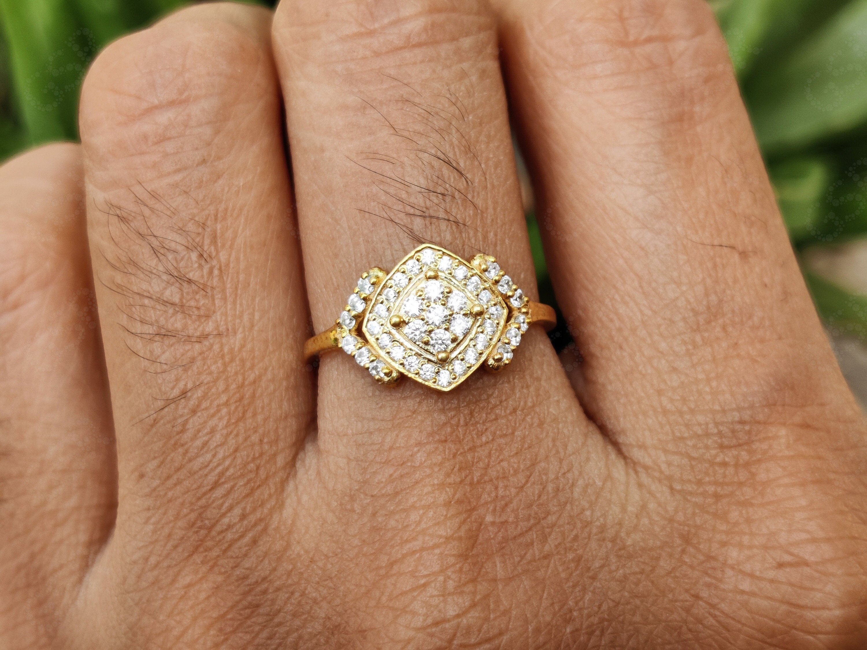 Radiant Moissanite Gold Stacking Ring – A Cushion of Elegance in Silver and Gold