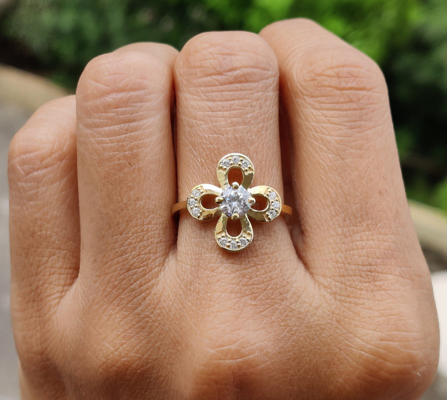 Nature-Inspired Floral Stackable Ring in Silver and Gold - Perfect Promise or Anniversary Gift for Her