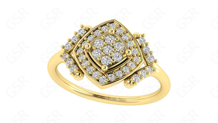 Radiant Moissanite Gold Stacking Ring – A Cushion of Elegance in Silver and Gold