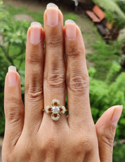 Nature-Inspired Floral Stackable Ring in Silver and Gold - Perfect Promise or Anniversary Gift for Her