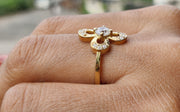 Nature-Inspired Floral Stackable Ring in Silver and Gold - Perfect Promise or Anniversary Gift for Her