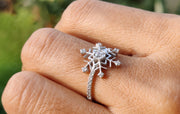 Christmas Snowflake Ring - Silver and Solid Gold Stackable Beauty for Holiday Festivities