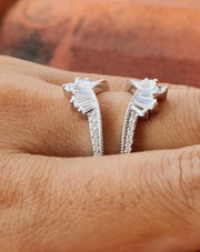 Ring Jacket, Ring enhancers and wraps, 14K Gold Moissanite ring enhancer, Enhancer wedding band, Ring guard enhancer wrap, Ring Set Women