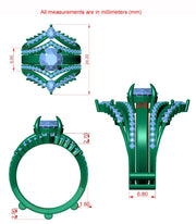 Moissanite Bridal Set, Ring Jacket and Engagement Ring, Double Chevron Ring, V-Shaped Wedding Ring Enhancer Set, wrap guard band