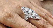 Art Deco Engagement Ring, Vintage Women Ring, Sterling Silver, Rings For Women, Gift For Her