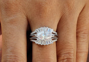 Ring enhancer, Ring enhancers and wraps, 14K Gold Marquise Engagement Ring, Moissanite ring enhancer, wedding band, Ring guard and wrap