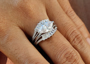 Ring enhancer, Ring enhancers and wraps, 14K Gold Marquise Engagement Ring, Moissanite ring enhancer, wedding band, Ring guard and wrap