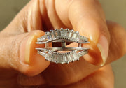 Silver and Gold Baguette Moissanite ring enhancer, Ring Jacket, Vintage Ring enhancers and wraps, Enhancer wedding band, Ring guard enhancer wrap