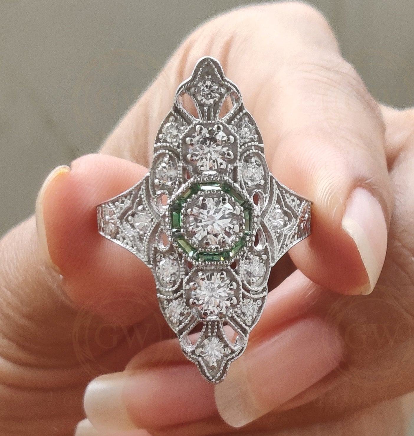 Art Deco Engagement Ring, Vintage Women Ring, Sterling Silver, Rings For Women, Gift For Her