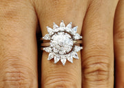 Wedding Ring Enhancers, Ring Enhancer white gold, Pear Floral Engagement Ring