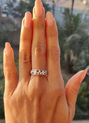 Bezel Set Moissanite Cluster Bubble Ring - Minimalist Gold Anniversary Ring for Women