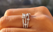 RainDrop Bezel Set Cluster Moissanite Gold Ring - Elegant Cocktail Ring for Women, Perfect Anniversary Gift